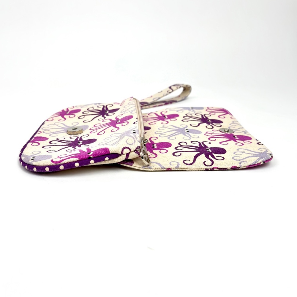 Bungalow 360 Octopus Print Canvas Wristlet Clutch Purse - Picture 10 of 16